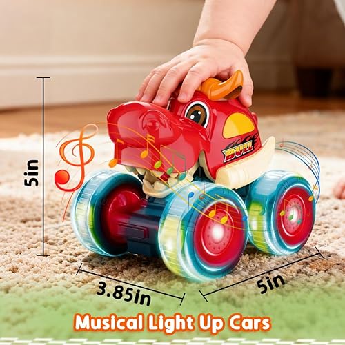 Miniatura 2 de Kimicare Camión monstruo, camiones monstruo iluminados para niños de 4 a 7 años, autos de juguete para niños pequeños de 1 a 3 años con camión de