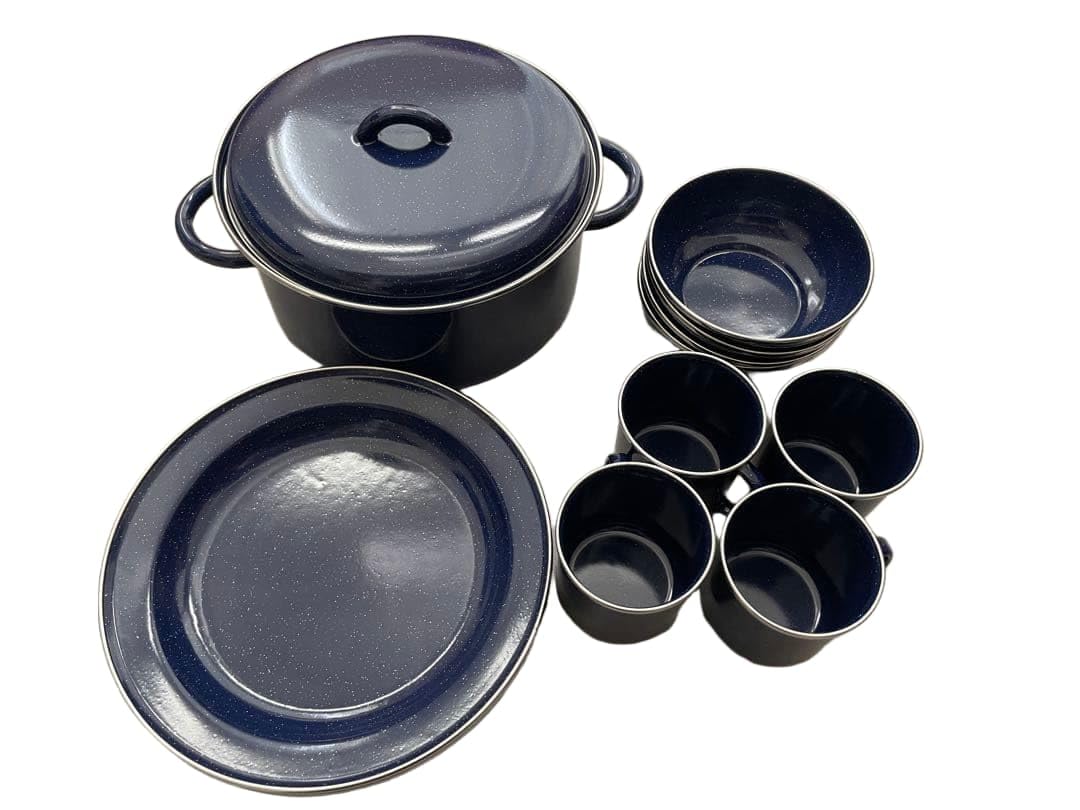 Amazon.co.jp: ホーロー食器セット キャンプ用品 : スポーツ＆アウトドア