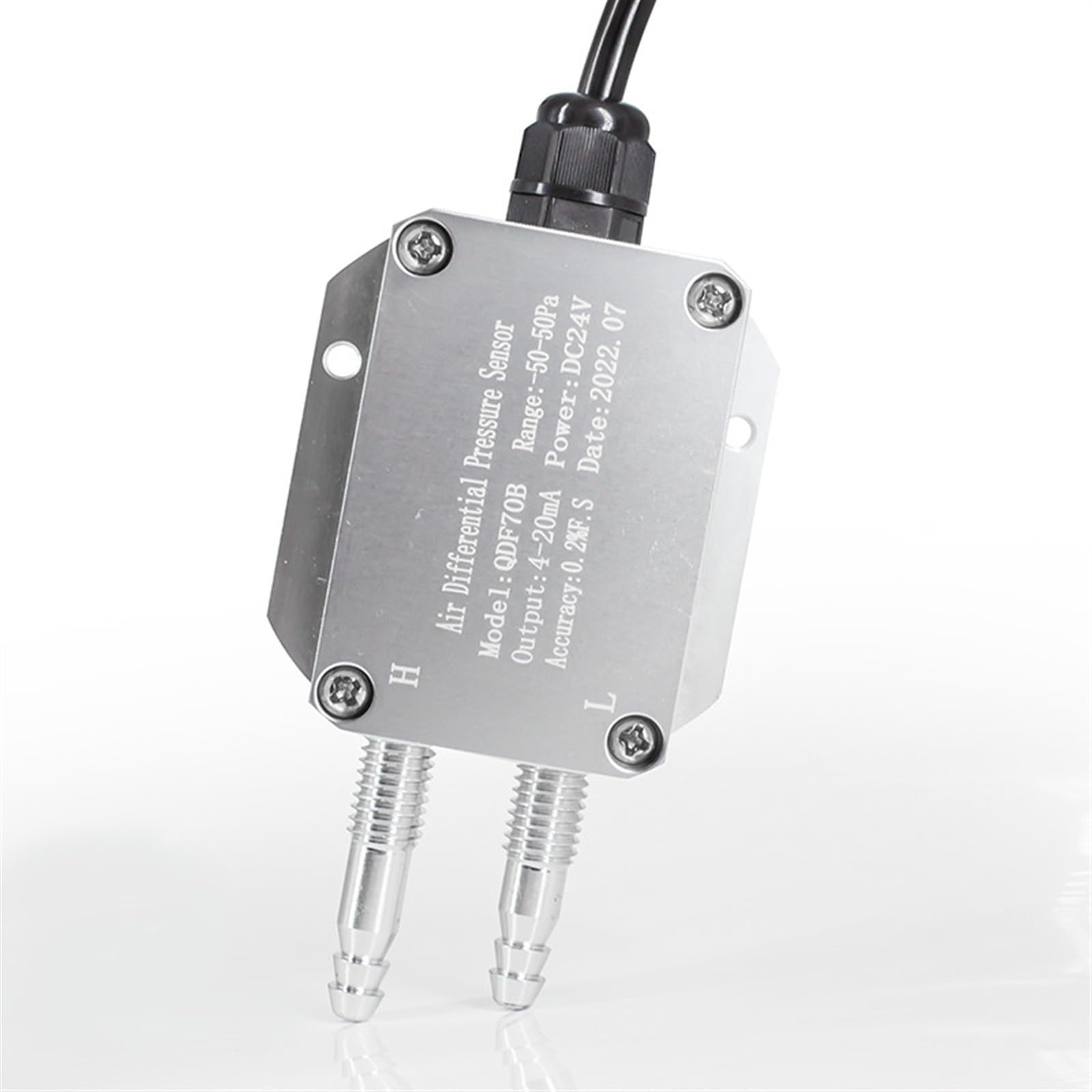 Wind Air Differential Pressure Transmitter 4-20mA 0-10V 0-5V RS485 Differential Pressure Sensor Transducer 0-100pa 0-200pa Sensor(Output RS485,0-200Pa)