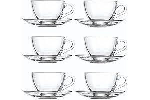 Glass Teacup and Saucer Set