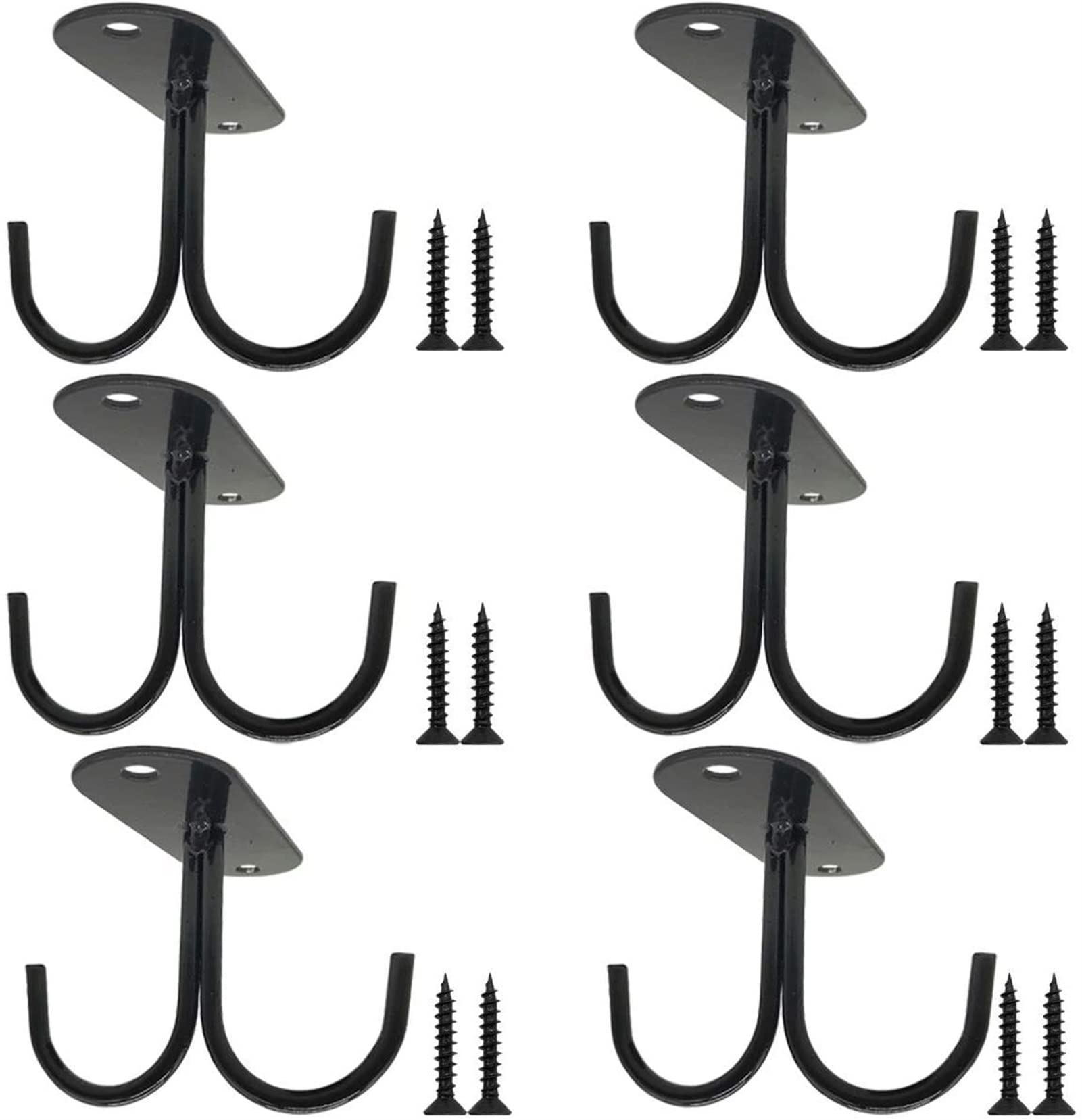 Meiiron 6Pcs Black Metal Mugs Hooks Sets Under Cabinet, Coffee Cups Holder, Mugs Drying Racks, Bar Kitchen Utensils Hanger,Home Decor (Color : )