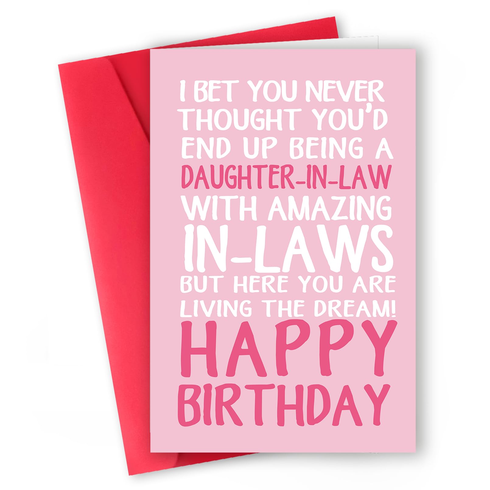 ICOOLYI Funny Daughter-in-Law Birthday Card from Awesome In-Laws – Humorous & Sarcastic Greeting for Daughter-in-Law Living the Dream – Happy Birthday