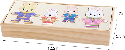 Miniatura 2 de Goclothod Rompecabezas de madera 72 piezas para niños, juguetes educativos tempranos, juego de rompecabezas de vestir