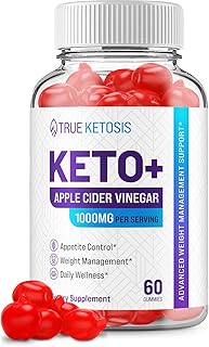 True Ketosis ACV Gummies - Official - Keto True Ketosis ACV Advanced Formula Shark Plus Tank Apple Cider Vinegar Dietary Supplement B12 Beet Root Juice Men Women (60 Gummies)