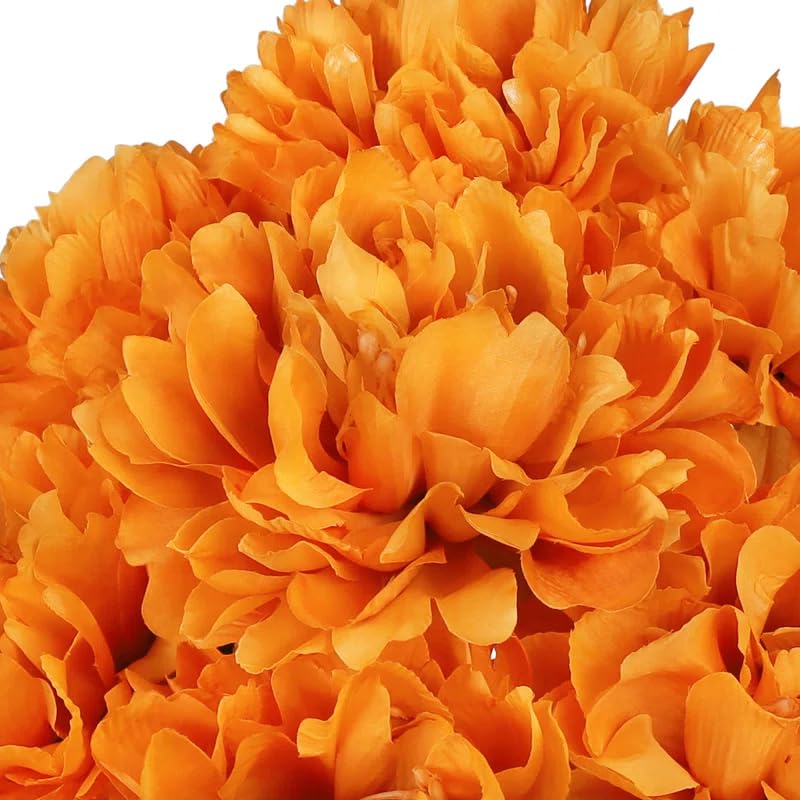 Image of Peony Decorative Artificial Fake Faux Flower Plants Silk Arrangements Wedding Bouquets Decoration Home Kitchen Garden Party Table Floral centerpieces DIY (Orange)