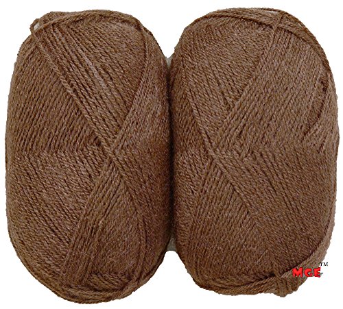 Image of M.G ENTERPRISE Rosemary Coffee (200 gm) Wool Hank Hand Knitting Wool /Art Craft Soft Fingering Crochet Hook Yarn, Needle Knitting Yarn Thread Dyed