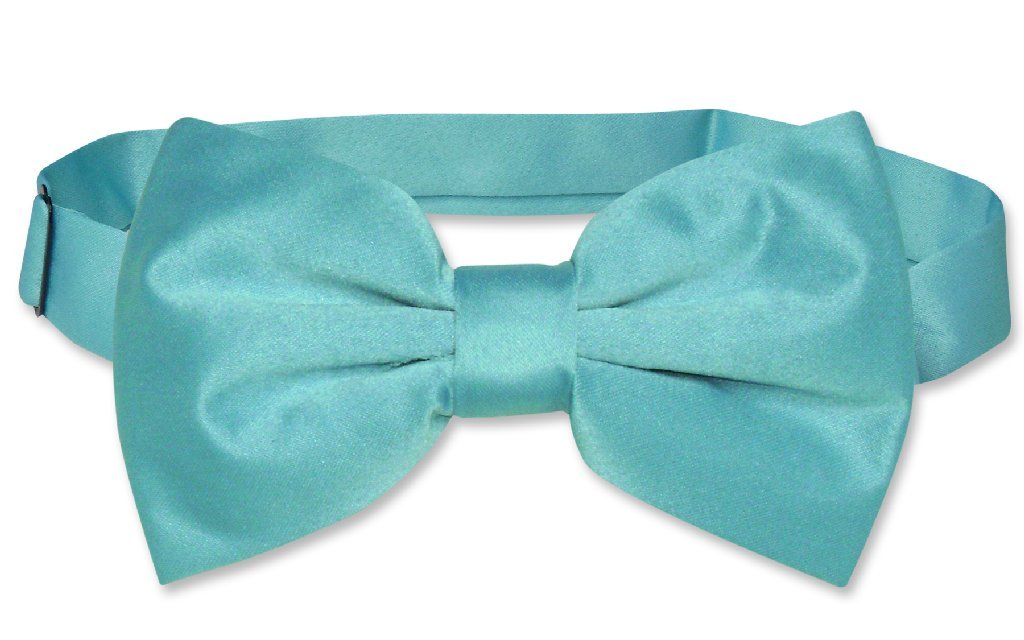 Vesuvio Napoli BOWTIE Solid TURQUOISE BLUE Color Men's Bow Tie for Tuxedo Suit