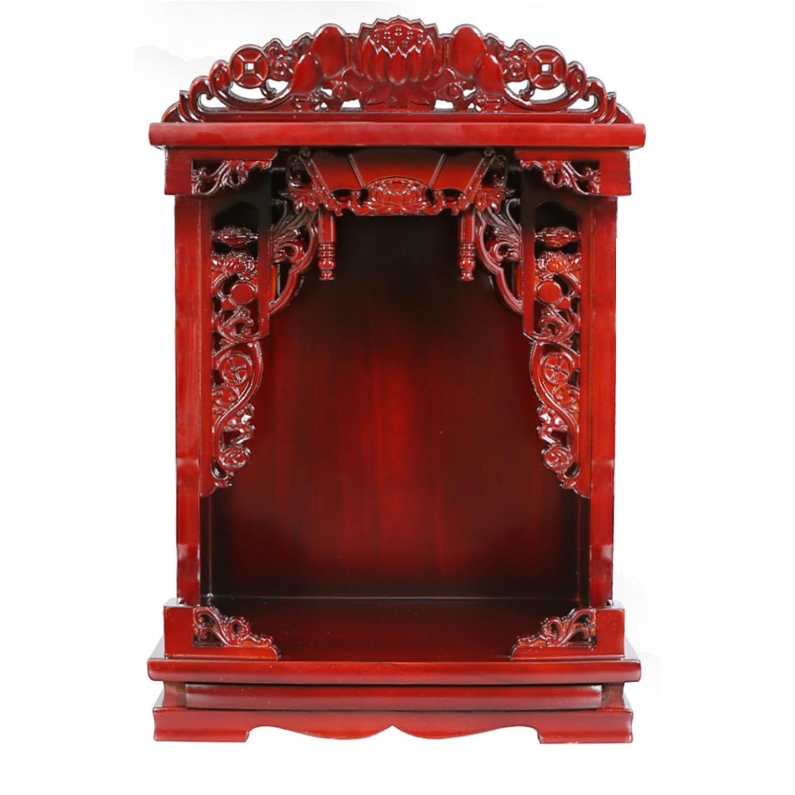 IvyLoutish Wood Meditation Table, Wall Mounted Shrine Altar, Buddha Cabinet Niche for Living Room and Bedroom