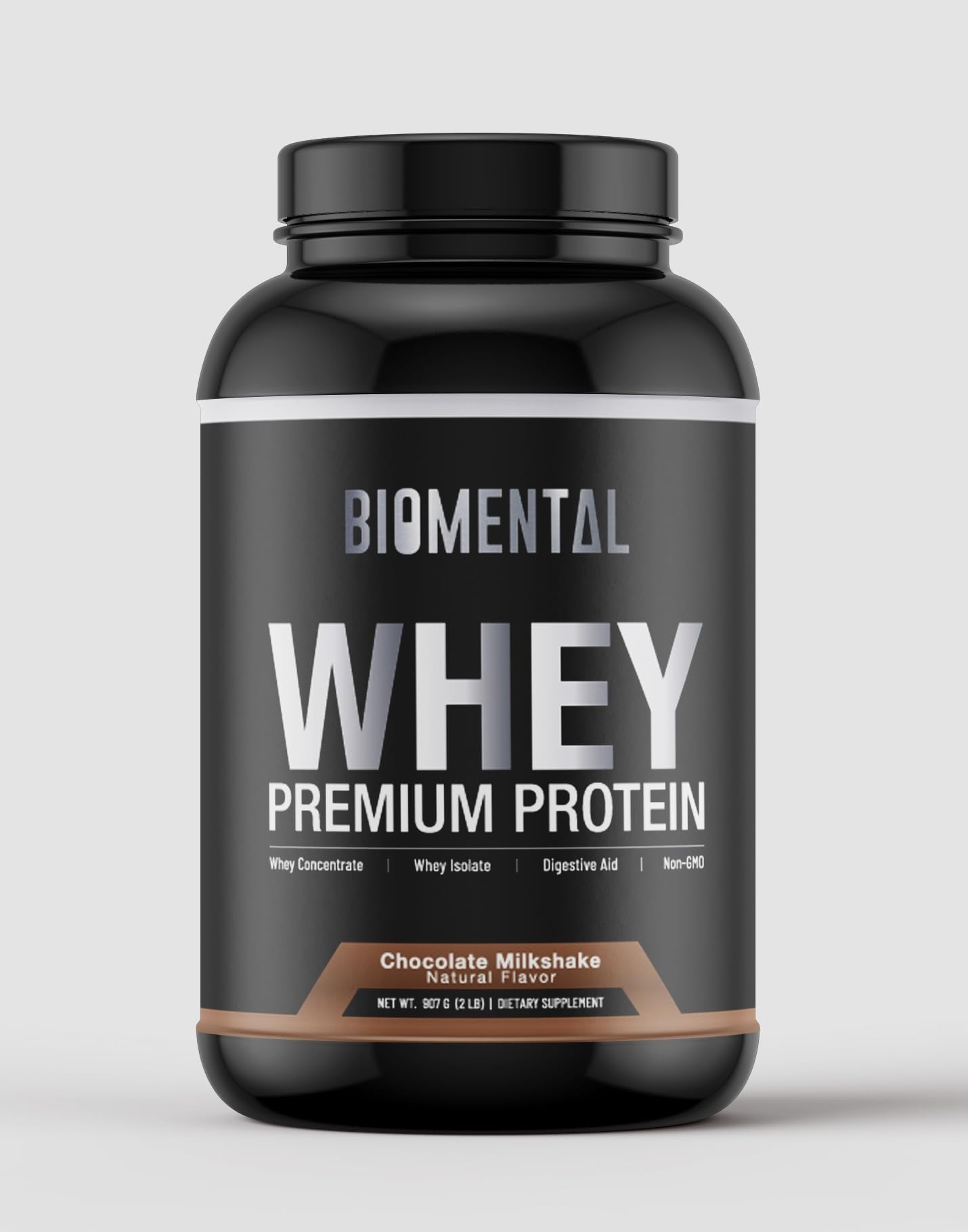 BiomentalChocolate Whey Protein Powder - Rich Flavor for Muscle Growth & Recovery - Premium Fitness Nutrition Supplement - Zero Artificial Flavors & Sweeteners - Protein Supplement 2 Pounds
