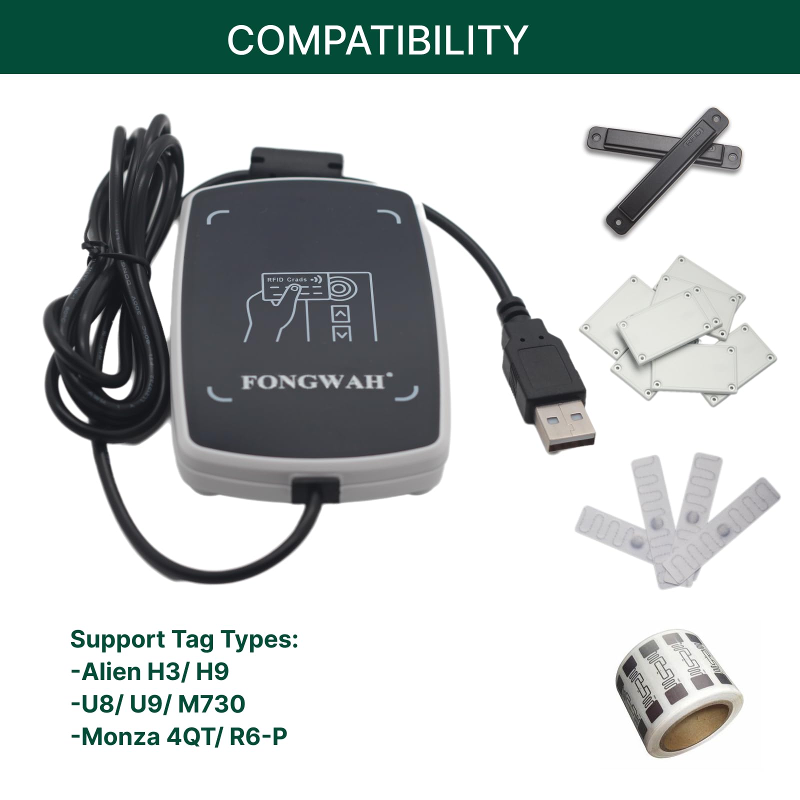 Lector de sobremesa UHF U1-CU-71, EPC Global C1 Gen 2, para la gestión de almacenes y Tiendas minoristas