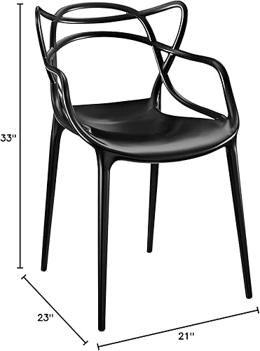 Miniatura 3 de Modway Enredado Moderno Moldeado Plástico Silla de Cocina y Comedor en Negro - Totalmente Montada Negro -,Verde,Blanco,Rojo -