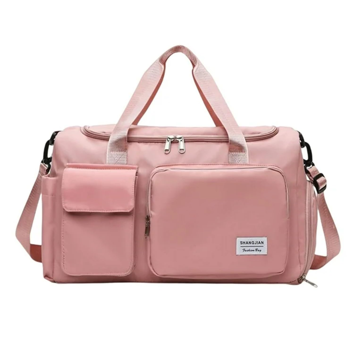 Nylon 44 cms Imported Travel Duffle Bag Sports Gym Shoulder Bag for Women with Wet Pocket & Shoe Compartment Weekender Overnight Travel Luggage Bag (Peach, 44 x 18 x 29 cm)-image-32