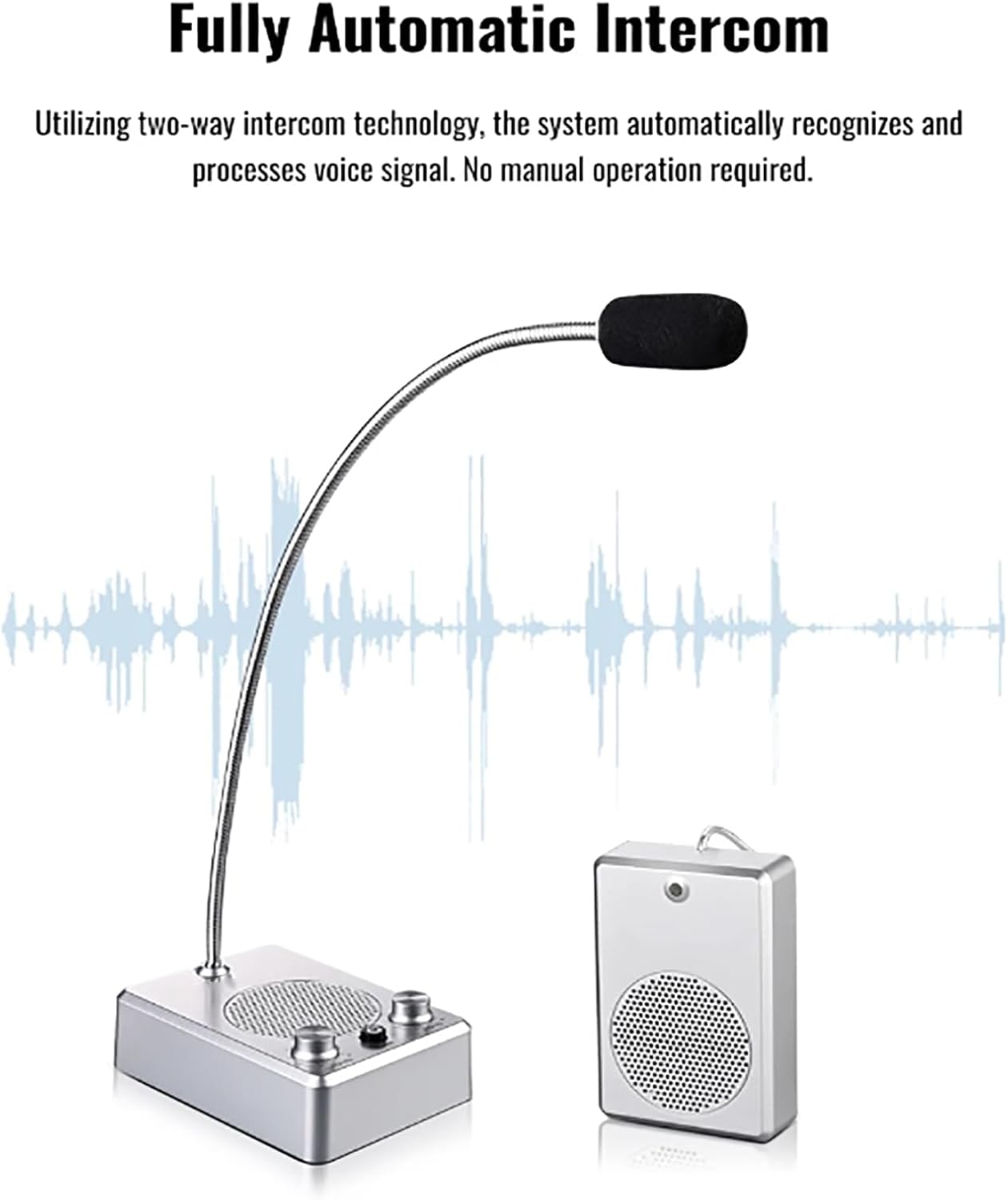 Window Intercom System, Multifunction Window Speakers with Outer Speaker, 360° Positioning Bend and Two-Way Voice Transmission, Adjustable Volume and Easy to Install, for Bank, Office, Hospital