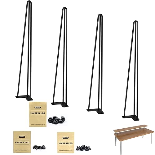 ROTHLEY Hairpin Table Legs 28 Inch 3 Solid Rods Metal