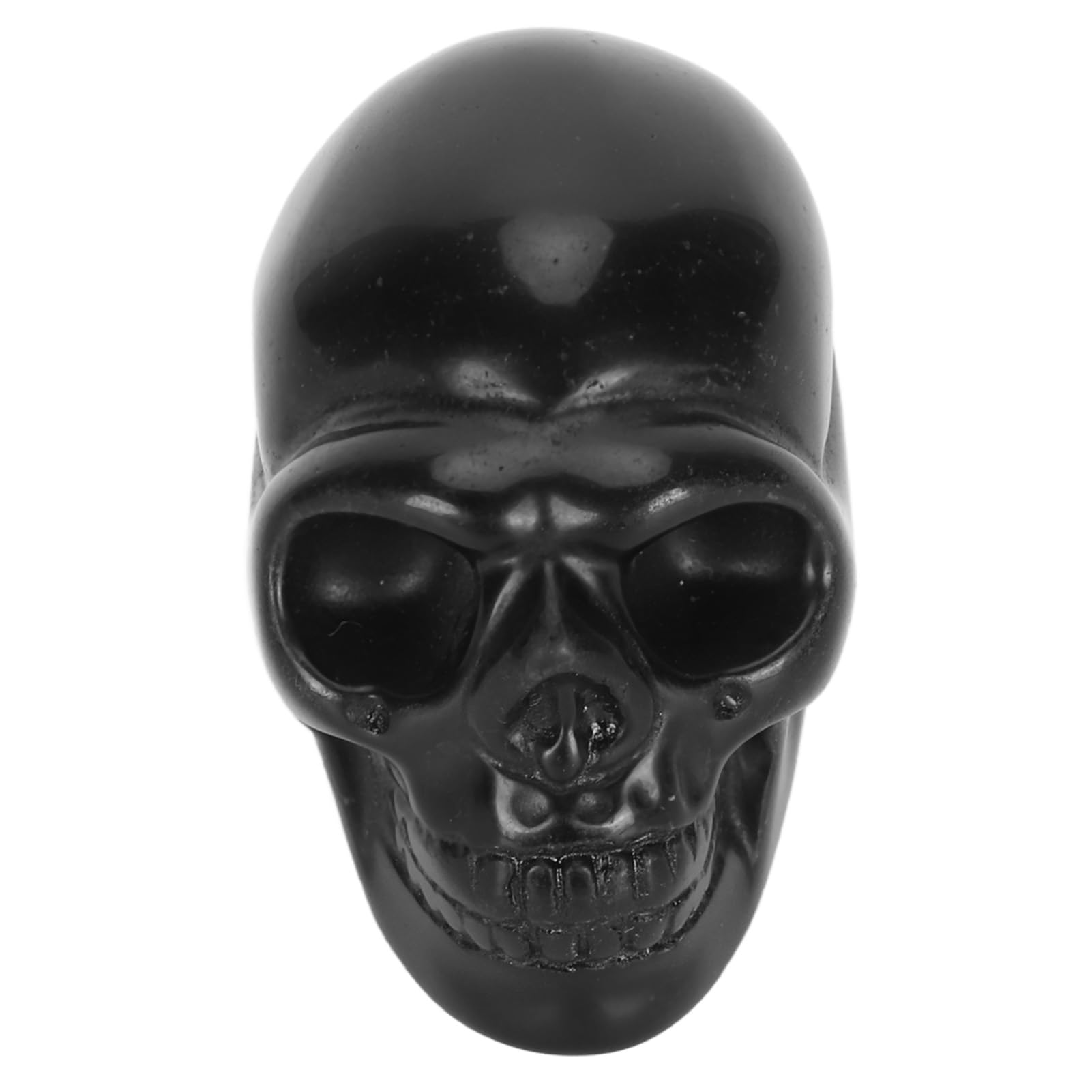 Xolsurg Crystal Skull Head Hand Carved Polished Carving Statue for Meditation Relaxing Decor (Obsidian)
