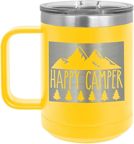 Miniatura 5 de HAPPY CAMPER C Azul Marino 15 oz Taza de café wtapa deslizante  Taza de café de viaje aislada  Ideas de regalos de cumpleaños o Navidad de mujeres u