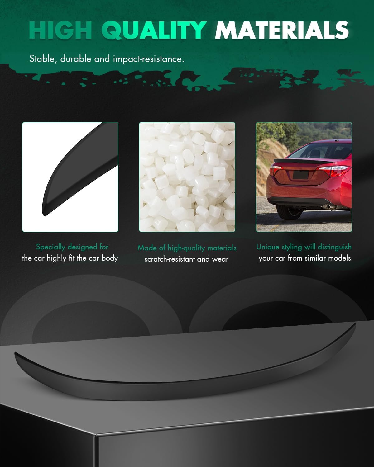 SCITOO Spoiler Wing Fits for 2014-2019 for Toyota Corolla Sedan Matte Black Factory Style Rear Trunk Spoiler Wing