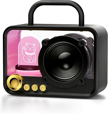 Enceinte Bluetooth Portable avec Lumières RVB, Mini Enceinte sans Fil avec Son Stéréo et des Basses Puissantes, Design Compact pour Bureau Domicile Extérieur (Noir)