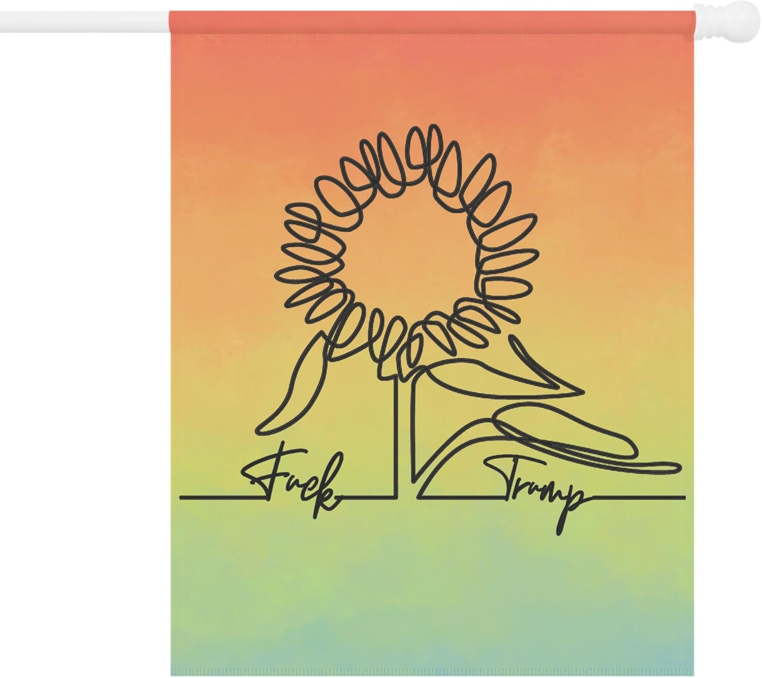 FDT Anti Trump Flower Fuck Trump Garden Flag Small Outdoor Flag, House Banner, Have the day you voted for, Yard Sign