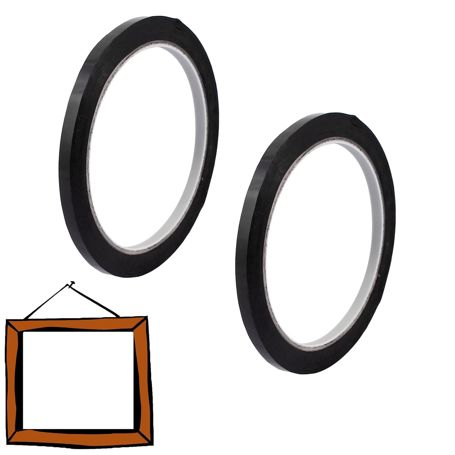 2 Pcs Thin Black Tape Whiteboard, Thin Black Tape, White Board Tape