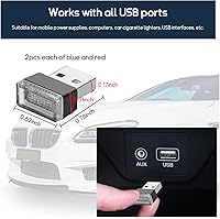 Vista 24 de 4 lámparas LED USB para el interior del automóvil, mini luz nocturna LED portátil, kit de iluminación ambiental de interfaz USB enchufable