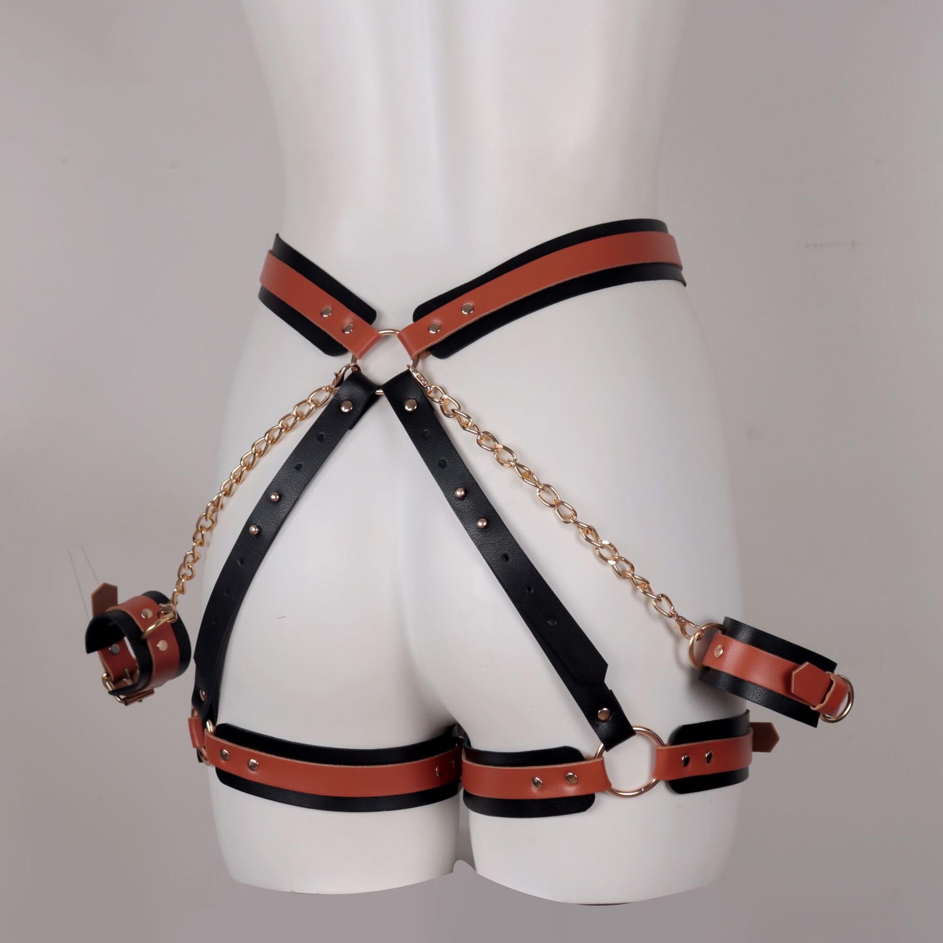 Ceinture harnais en cuir pour femme, jambe, cuisse, hanche, jarretière, chaîne de corps, club, Halloween, fête, Noël, gothique, punk, accessoire