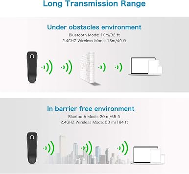 NETUM Bluetooth CCD Barcode Scanner, Compatible with 2.4G Wireless & Bluetooth Function & Wired Connection, Connect Smart Phone, Tablet, PC, CCD Bar Code Reader Work with Windows, Mac,Android, iOS
