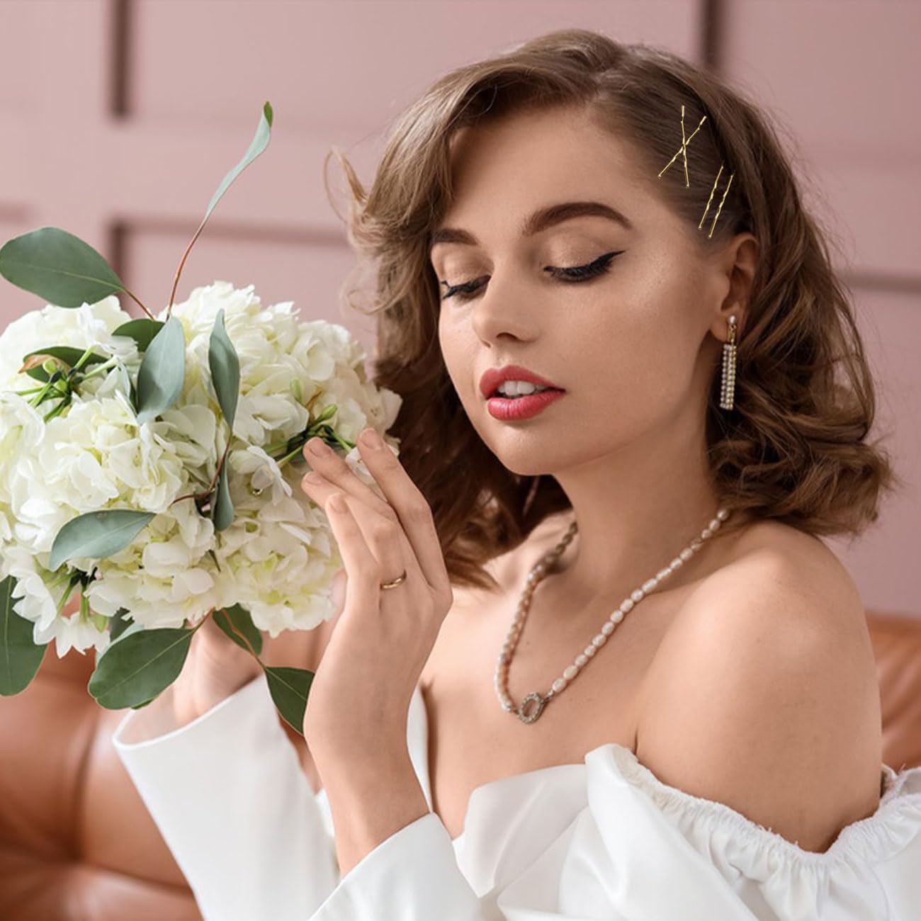 300 piezas de horquillas para mujer, horquillas metálicas, 5 cm, 6 cm, 7 cm, pinzas para moños, accesorios invisibles cabello, tiras transparentes cabello, con caja de almacenamiento, doradas — view 5