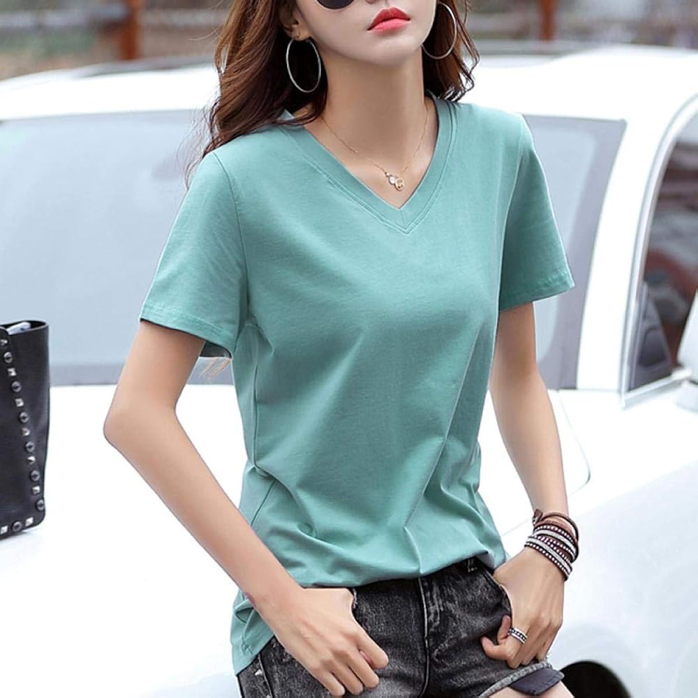 レディース 長袖 Tシャツ Vネック カジュアル 2色ベーシック Amazon | [Gelory] Vネック tシャツ 長袖【半袖】無地 おしゃれ