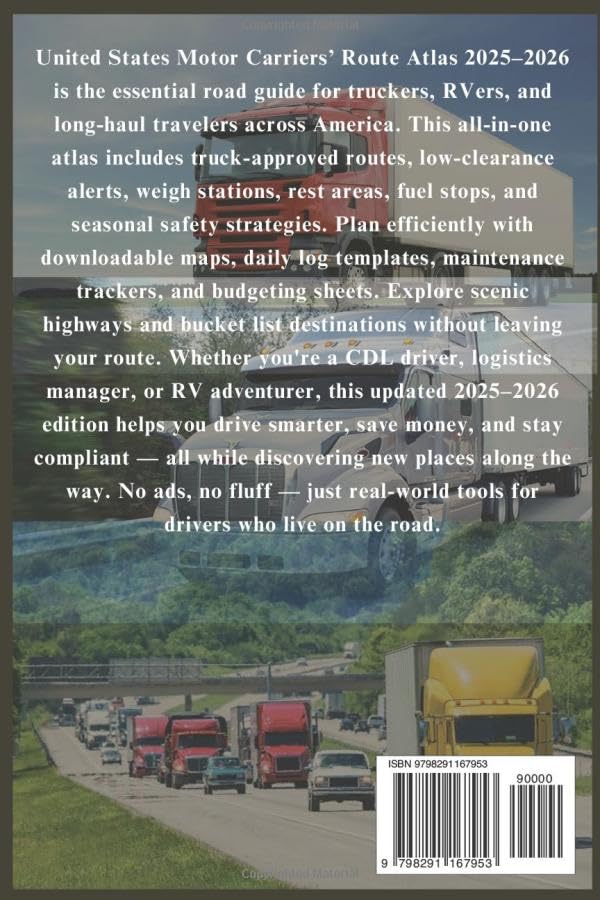 UNITED STATES Motor Carriers Road Atlas 2025–2026: The Essential Guide for Truckers, RVers & Road Warriors: Routes, Stops, Costs & Insider Travel Tips Across America (2025–2026) - Image 2