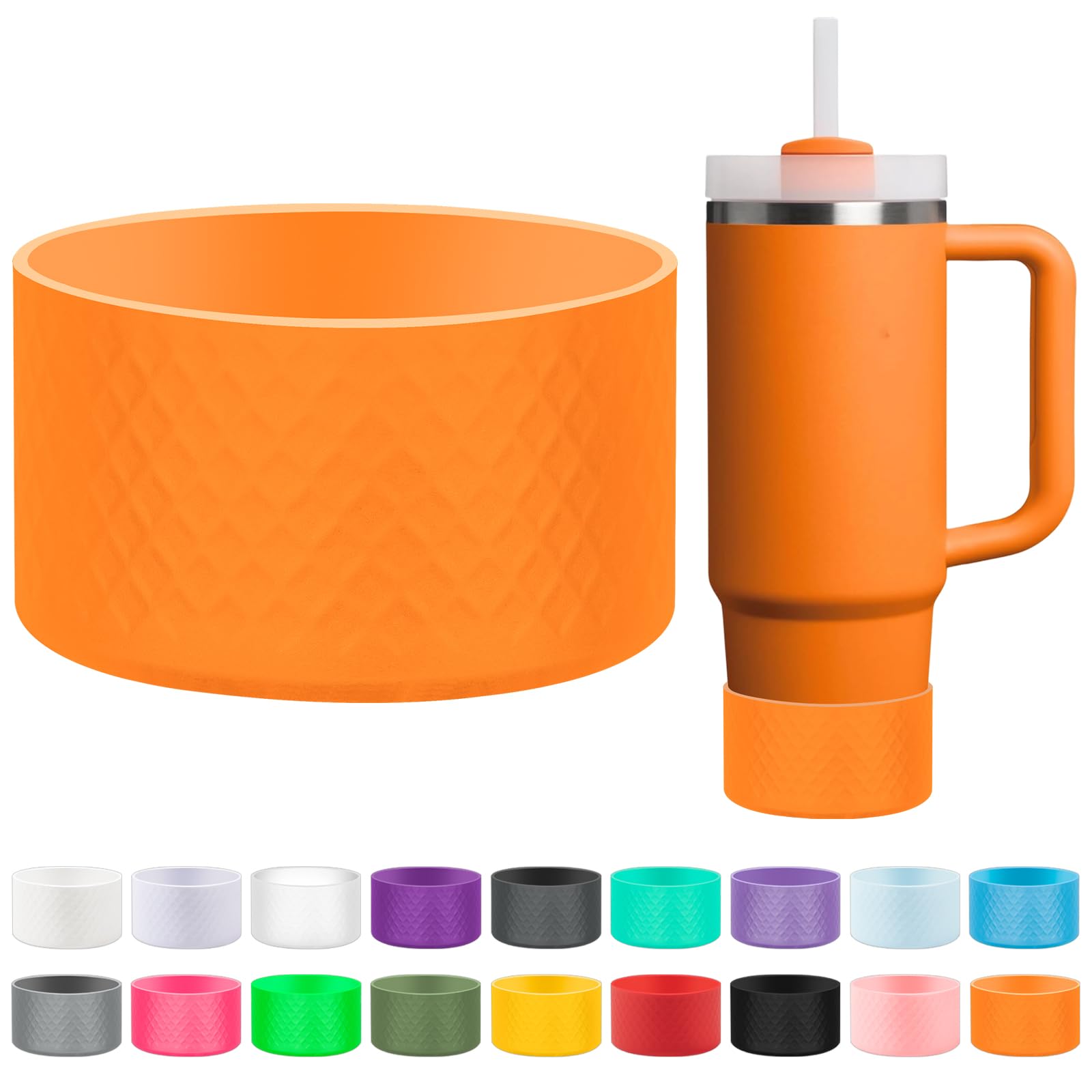LOXICEN Silicone Boot for Stanley, Cup Boots Compatible with Stanley 40oz 30oz 20oz Tumbler, Cup Accessories Boot Orange, BT-LX-1P-chengse