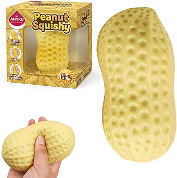 Peanut Squishy Toys Slushy Stress Relief Ball Squeeze | Moldable Slow Rising Squishies Giant Food Model Toy for Adults Home Office Anxiety Relief & Focus Gifts Desktop Ornament