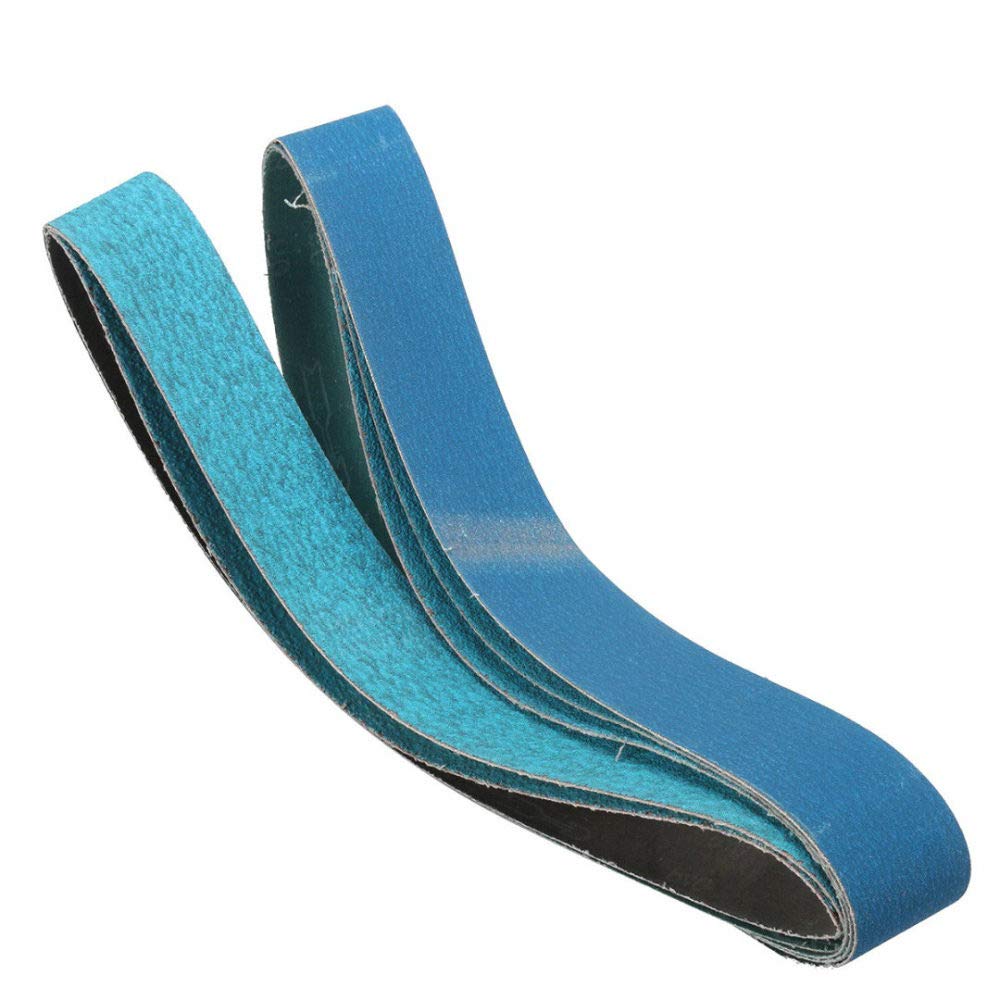 Lot de 5 courroies abrasives en corindon en zirconium bleu 915 mm x 50 mm 760 mm x 40 mm Grain 40# 60# 80# 120#