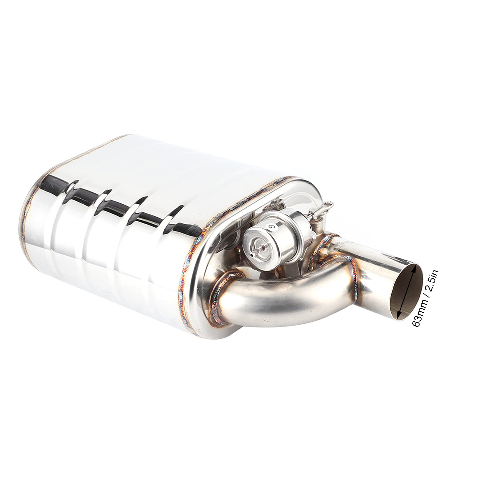 Válvula de escape universal KIMISS de acero inoxidable de 63 mm con bomba de vacío para coche