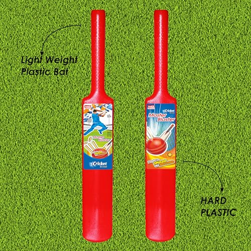 Image of Ankit Toys & Games Cricket Bat Ball No.1 44 * 7 cm for Kids - Lightweight Plastic Bat Ball Perfect for Outdoor Fun & Play Friendly and Durable Sports Toy for Boys and Girls Ages 2+ (Red)