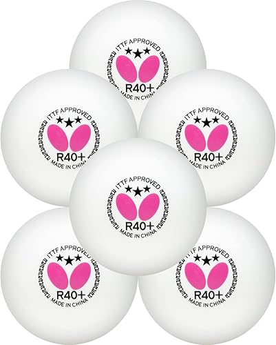 Miniatura 4 de Butterfly R40+ Pelotas de tenis de mesa, pelota de ping pong blanca de 1.575 pulgadas, pelota de tenis de mesa profesional certificada por la ITTF,