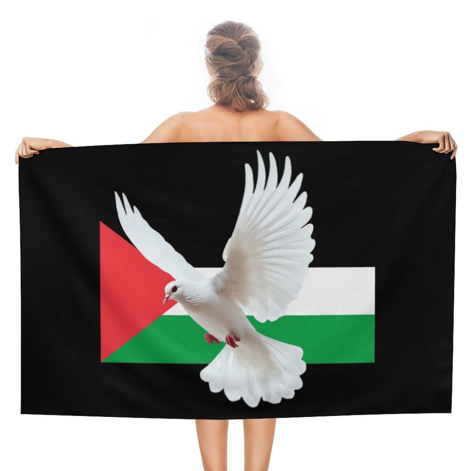CGSBNGHA Peace Dove & Palestine Palestinian Flag Beach Towels Soft Bathroom Bath Pool Swim Towels for Women Men