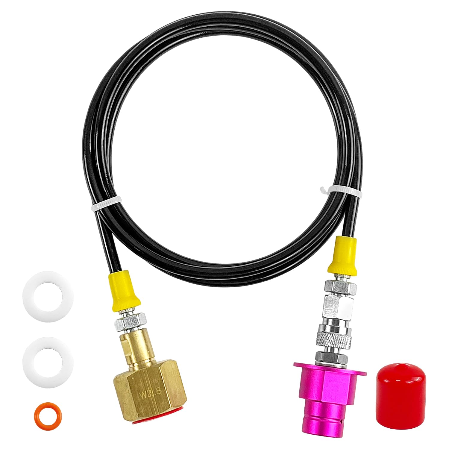 Adaptateur CO2 Haute Pression 1.5M Pour Grandes Bouteilles - Compatible Gazéificateur Eau Duo Quick Connect