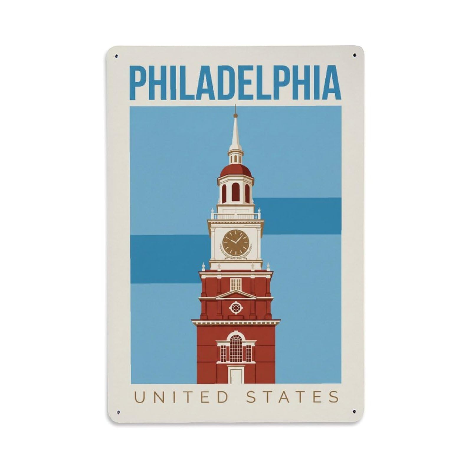 Xanthor Style Travel United States Philadelphia Metal Tin Sign