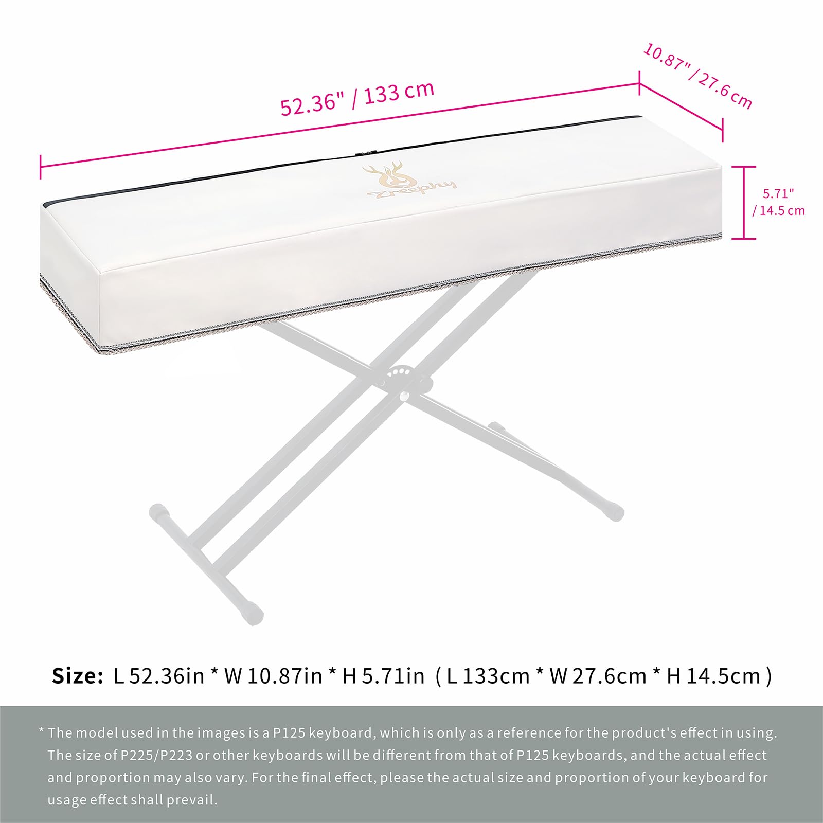 Housse de clavier de piano anti-poussière avec ouverture pour pupitre de design zippé, compatible avec les claviers numériques à 88 touches Yamaha P225 P223 P145 P143, claviers électroniques