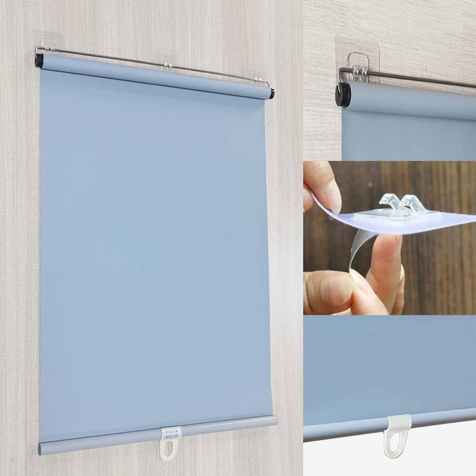 Tenda a rullo oscurante portatile con ventose, dimensioni regolabili da 40 a 150 cm, isolamento temporaneo, ideale per casa, ufficio, viaggi, blu, 100 x 150 cm