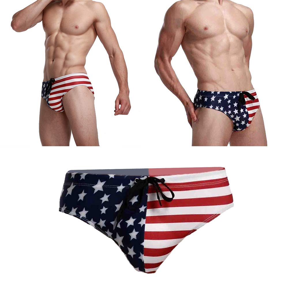 VALICLUD Maillot de bain pour homme Motif drapeau américain Taille S Bleu - Bleu - M