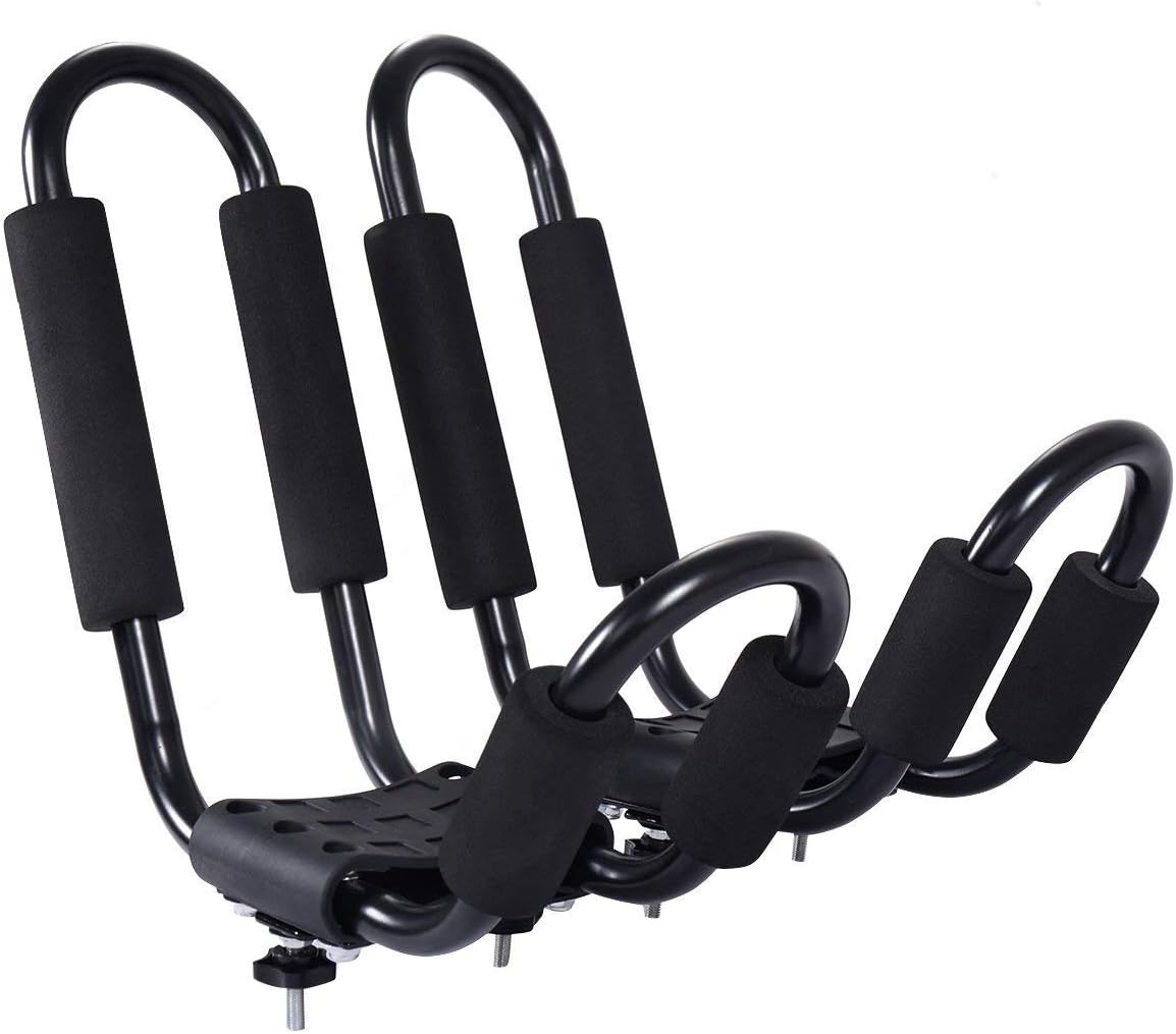 ReunionG 2 Pair J- Shape Rack Kayak Carrier Canoe Roof Top Mounted Rack