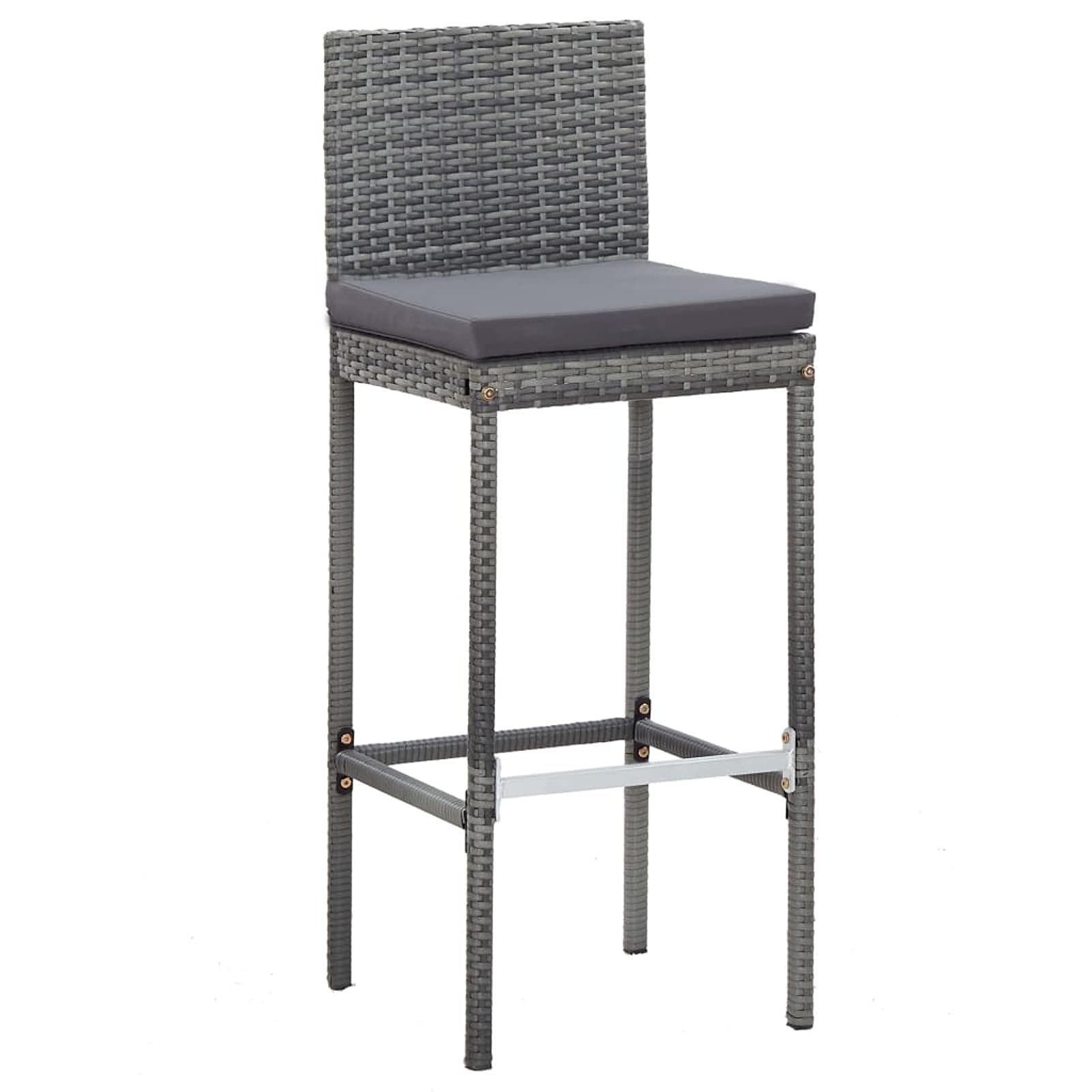 Ensemble de Bar 5 pcs Résine tressée Bois d'acacia Gris Mobilier de Jardin
