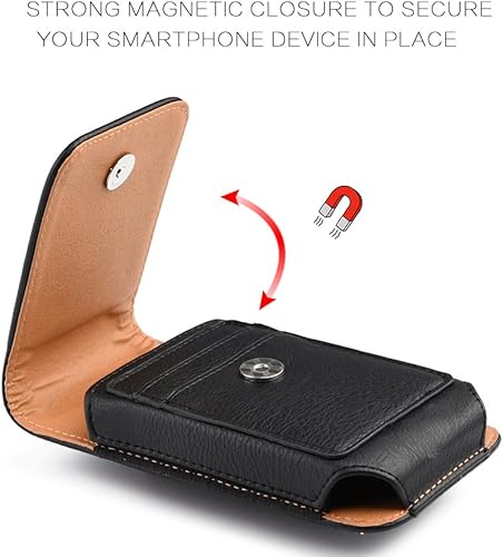 Miniatura 2 de Funda de cuero resistente con clip para cinturón, compatible con Samsung Galaxy Motorola Moto TCL Nokia iPhones Google Pixel OnePlus Sony Xperia