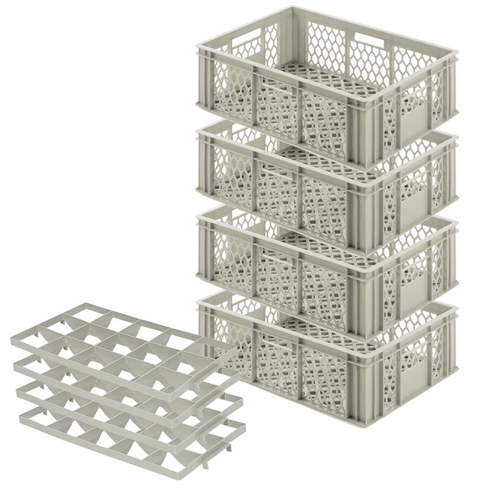 Caisse à Verres Empilable 15 Verres - Panier Transport Vaisselle 600x400x200 Mm - BRB Professionnel