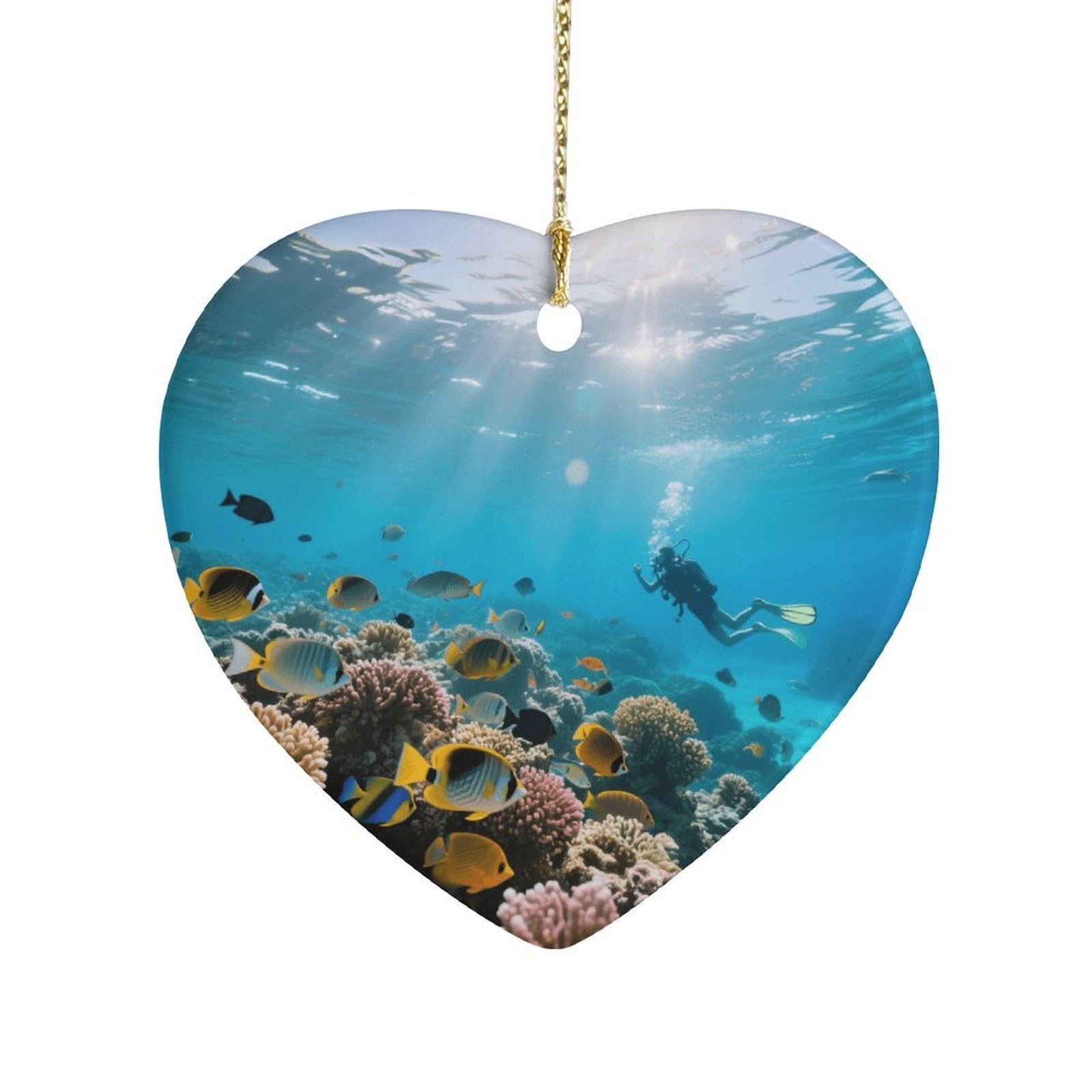 Fekiloot Style Great Barrier Reef Underwater World Ceramic Ornament Home Decor Keepsake