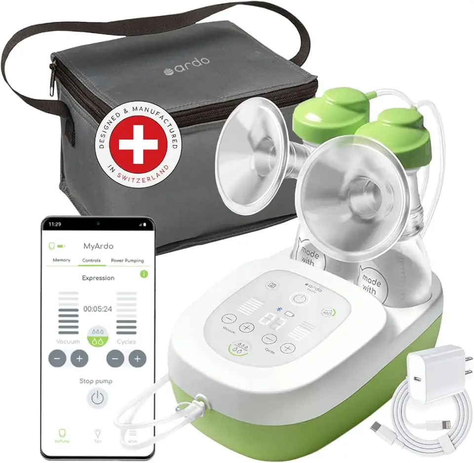 Ardo Bellis Multi-User Hospital Grade Breast Pump, Swiss Made, Portable &amp; Rechargeable, 2-Phase Pumping, Lightweight, MyArdo App, Silent, Power Pumping, Memory Function, Mimics Baby's Natural