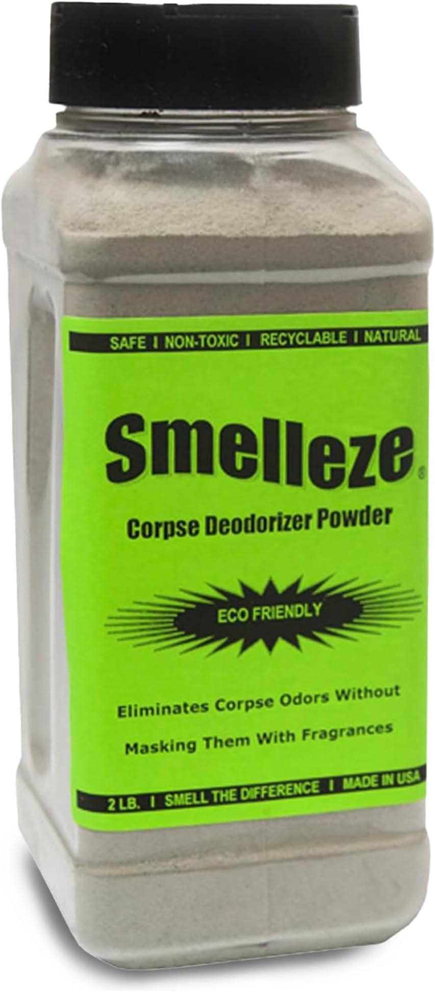 SMELLEZE Natural Corpse Odor Absorbent & Deodorizer Powder - Deodorizes Morgues, Funeral Homes, Hospitals, Nursing Homes, Ambulances, Body Bags & Furniture, 2 lb. Powder
