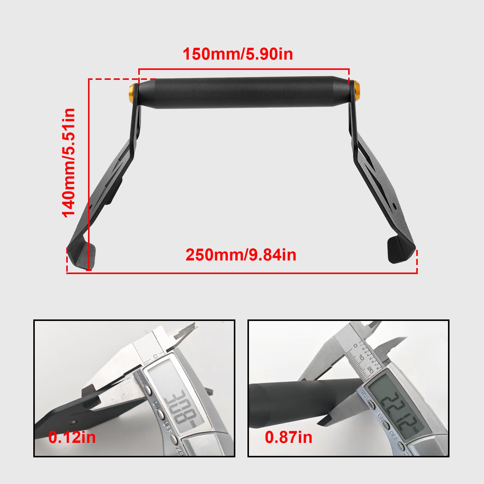 WOOGA X-MAX 300 staffa di navigazione GPS per estensione manubrio supporto per telefono manubrio fit for YA&MA&HA XMAX 300/250 Accessori 2025-2026(Nero)